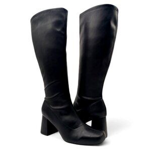 Dream Pairs Women's Size 9 Black Desire Gogo Disco Knee High Block Heel Boots